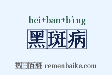 黑斑病是什么意思的图片